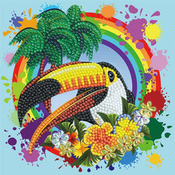 Rainbow Toucan Crystal Art Card Kit Craft Buddy (ONLINE ORDER ONLY)