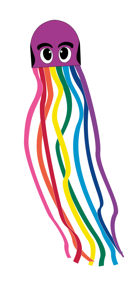 121 inch long Nylon Rainbow Octopus Purple (ONLINE ORDER ONLY)