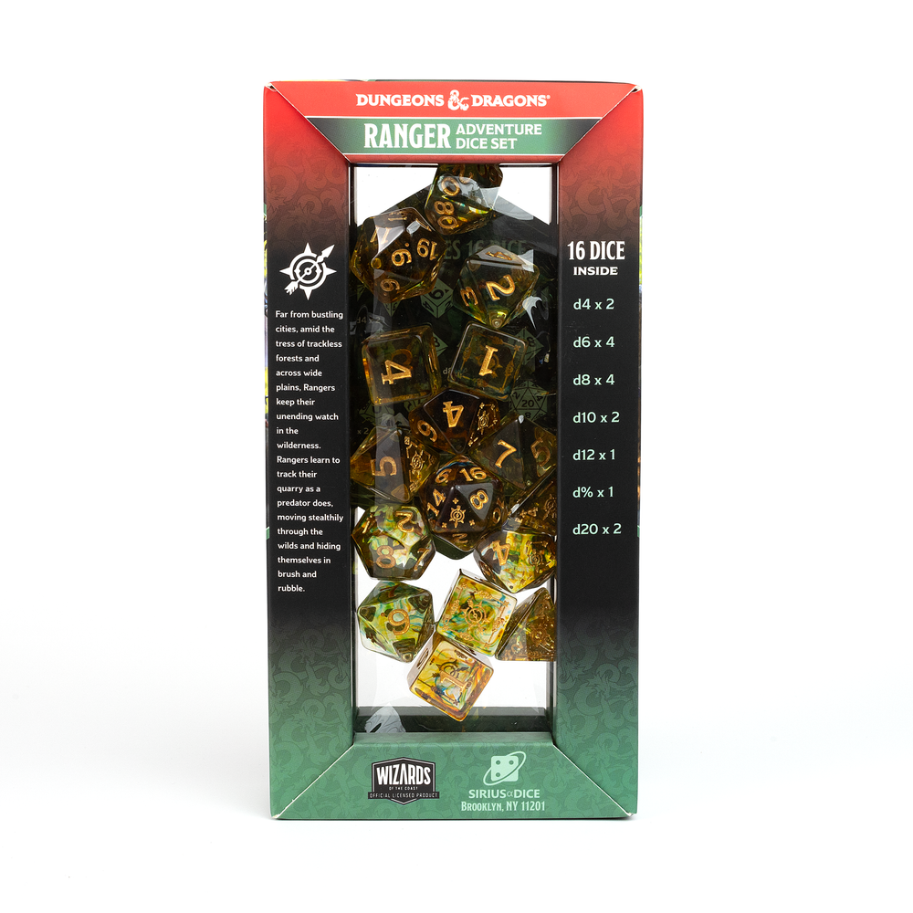 D&D Adventure Dice Set - Ranger Edition | Multi-Color 16pc Collection (ONLINE ORDER ONLY)