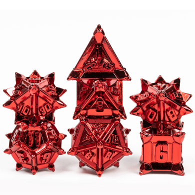 Warrior's Flail: Red - Metal RPG Dice Set (ONLINE ORDER ONLY)