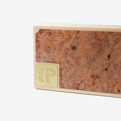 Cigar Travel Case - Redwood Burl Inlay - Personalized Brass Engraving - Spanish Cedar Lining (ONLINE ORDER ONLY)