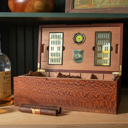 Cigar Humidor - Lacewood with Spanish Cedar Lining - 80 Capacity (ONLINE ORDER ONLY)