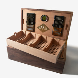 Cigar Humidor - Black Walnut with Spanish Cedar Lining - 80 Capacity (ONLINE ORDER ONLY)