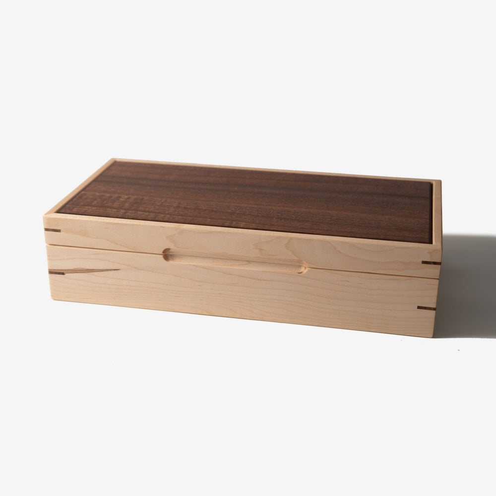 Watch Box - Curly Maple and Sapele Mahogany - 8 Watch Compartments (ONLINE ORDER ONLY)