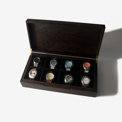 Watch Box - Wenge Hardwood - 8 Watch Compartments (ONLINE ORDER ONLY)