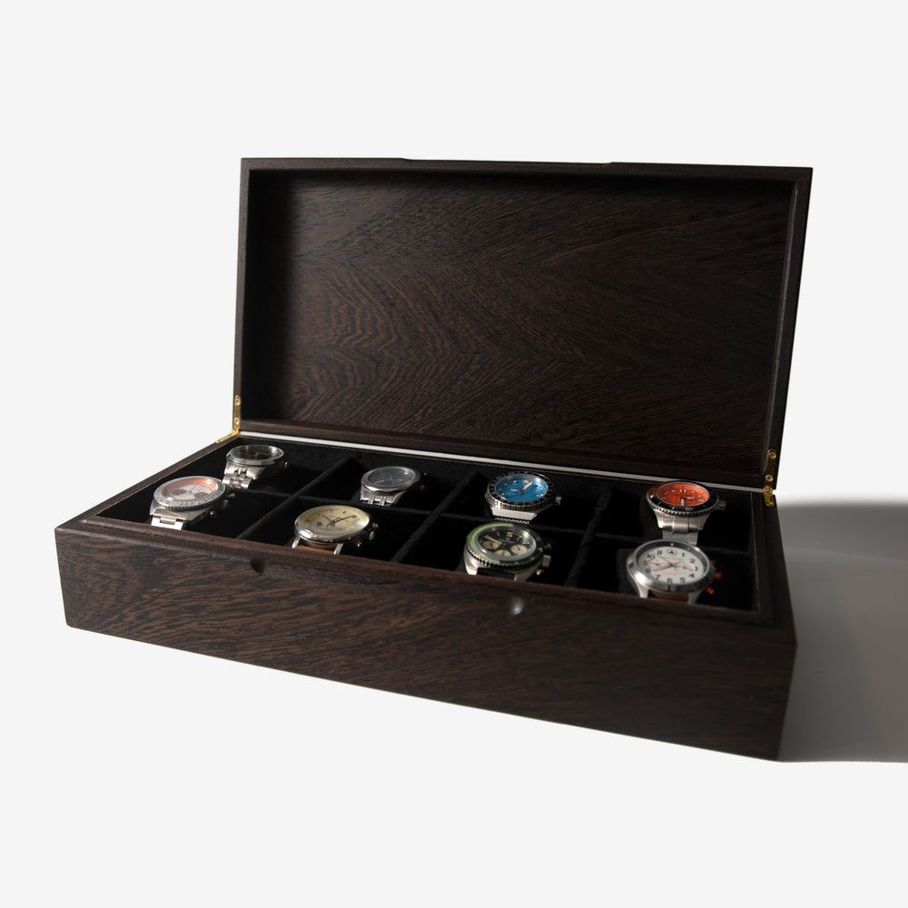 Watch Box - Wenge Hardwood - 8 Watch Compartments (ONLINE ORDER ONLY)