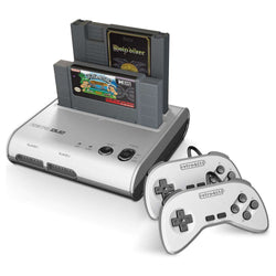 Retro-Bit Retro Duo 2 in 1 Console System Compatible With Original NES/SNES, & Super Nintendo Games - Silver/Black (Online Order Only)