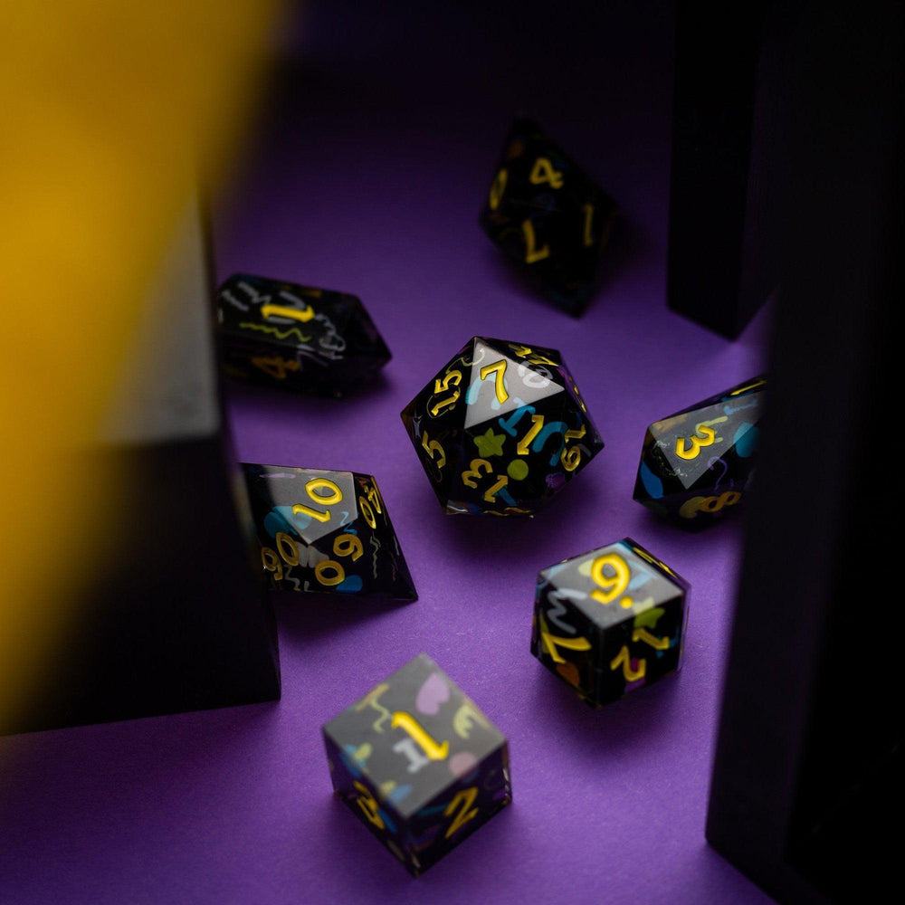 Retro Handmade Resin DND Dice Set (ONLINE ORDER ONLY)