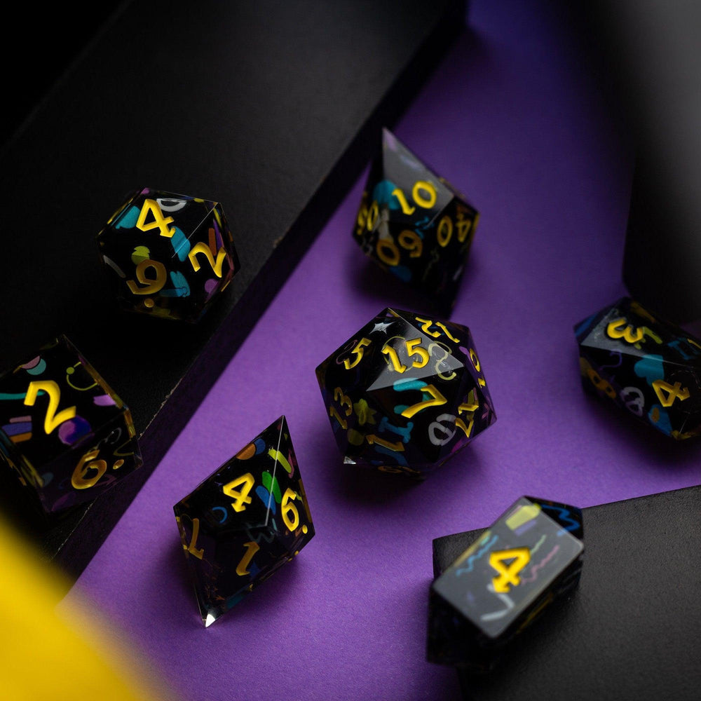 Retro Handmade Resin DND Dice Set (ONLINE ORDER ONLY)