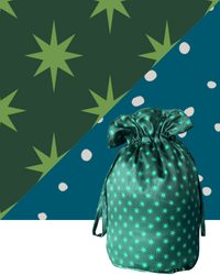 Medium Reversible Reusable Fabric Gift Bag | Stars and Snow (ONLINE ORDER ONLY)