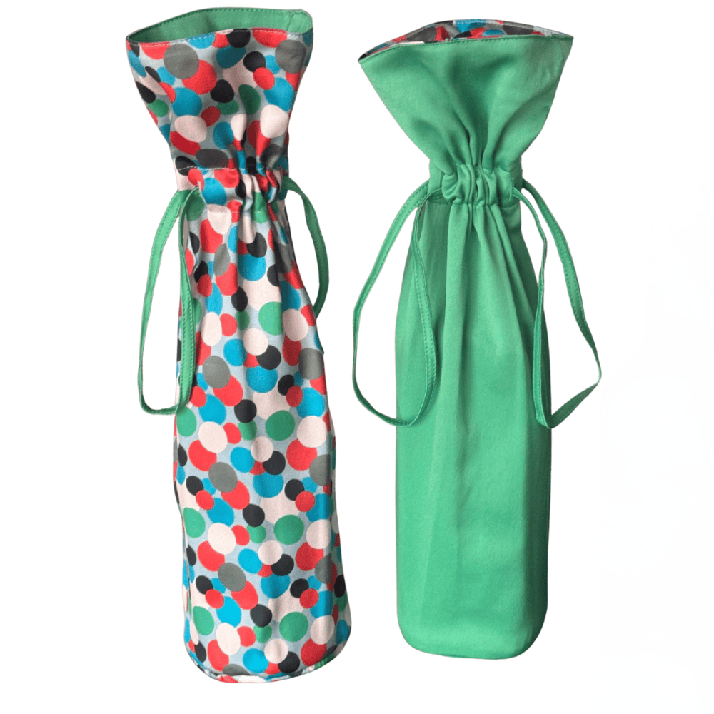Large Reversible Reusable Fabric Wine Gift Bag | Polka Dots (ONLINE ORDER ONLY)