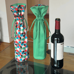 Large Reversible Reusable Fabric Wine Gift Bag | Polka Dots (ONLINE ORDER ONLY)