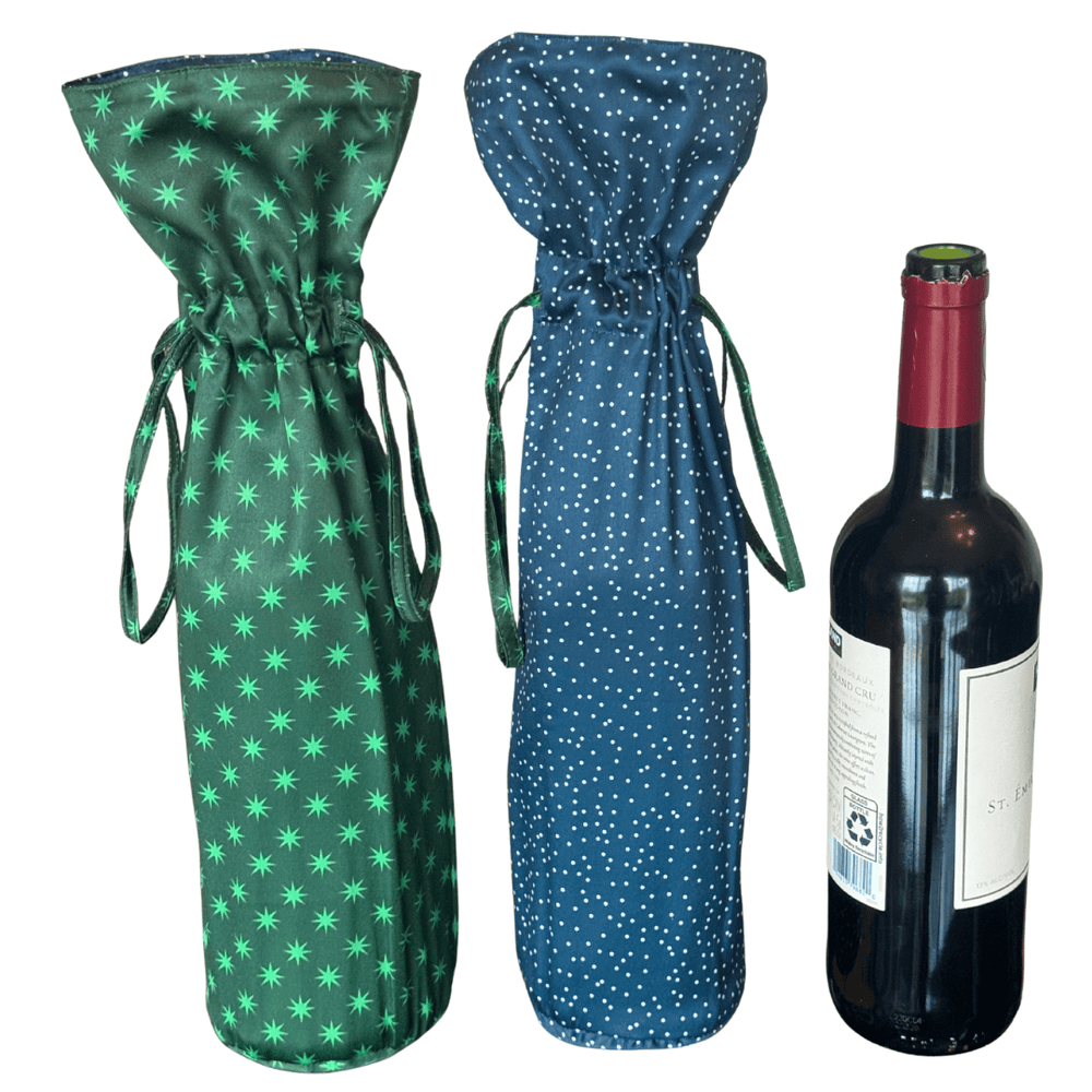 Large Reusable Fabric Wine Gift Bag | Snow & Stars (ONLINE ORDER ONLY)