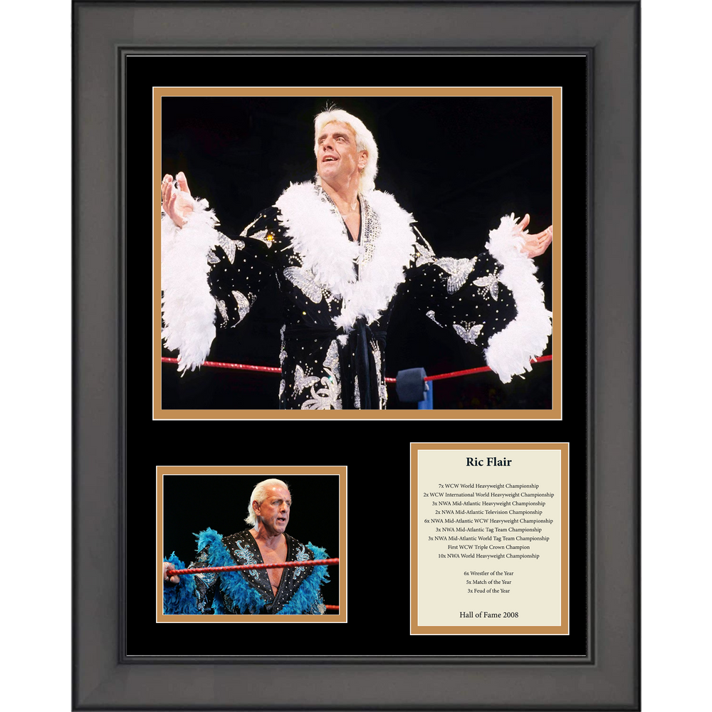 Framed Ric Flair Hall of Fame WWE 11"x14"Wrestling Three Photo Collage (ONLINE ORDER ONLY)