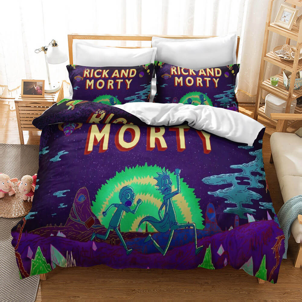 Rick And Morty Bedding Set Quilt Cover Without Filler (Online Order Only)