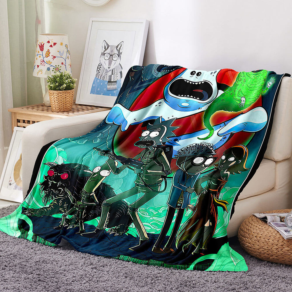 Rick and Morty Blanket Flannel Throw Room Decoration (Online Order Only)