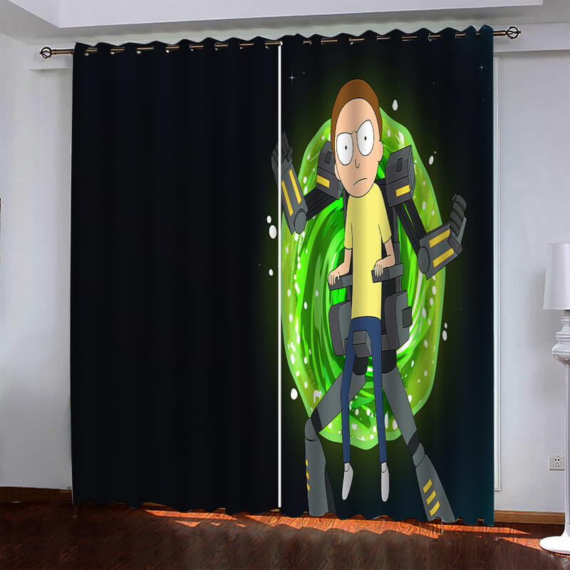 Rick and Morty Curtains Pattern Blackout Window Drapes (Online Order Only)