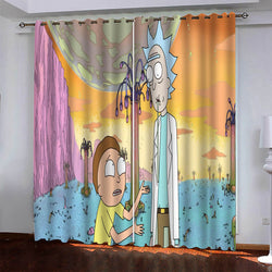 Rick and Morty Curtains Pattern Blackout Window Drapes (Online Order Only)