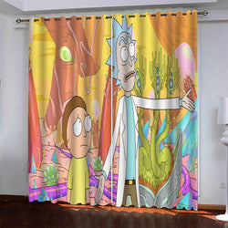 Rick and Morty Curtains Pattern Blackout Window Drapes (Online Order Only)