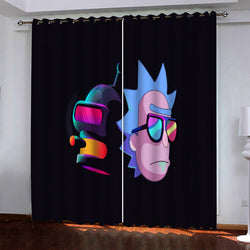 Rick and Morty Curtains Pattern Blackout Window Drapes (Online Order Only)