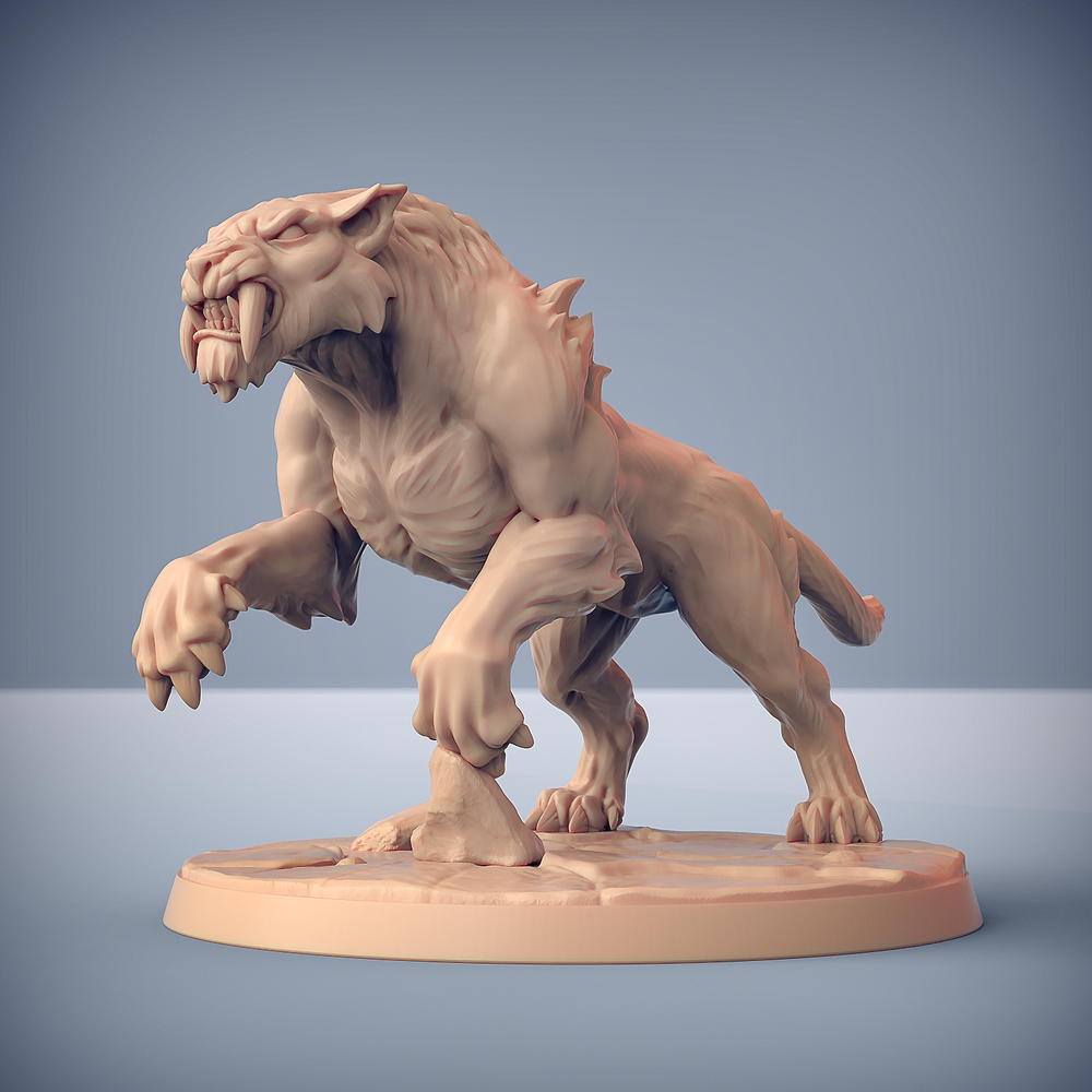 3D Printed Artisan Guild Smilodon Riders Dragonpeak Barbarians 28mm 32mm (Online Only)