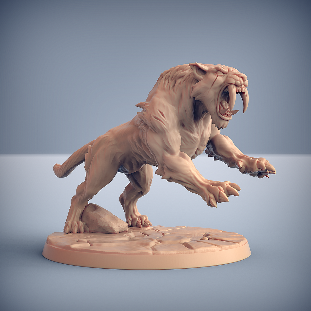 3D Printed Artisan Guild Smilodon Riders Dragonpeak Barbarians 28mm 32mm (Online Only)