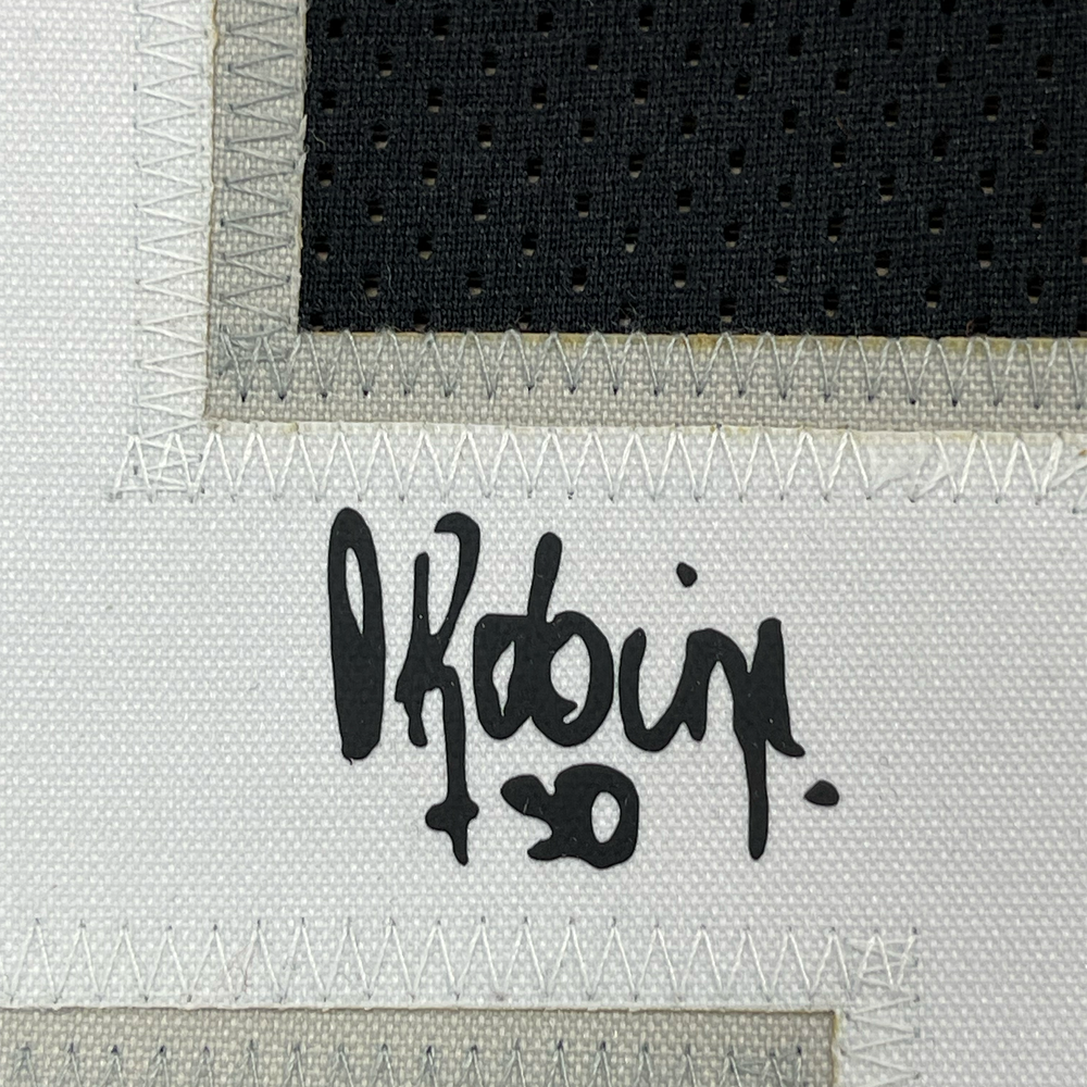 Framed Facsimile Autographed David Robinson 35x39 San Antonio Black Reprint Laser Auto Basketball Jersey (ONLINE ORDER ONLY)