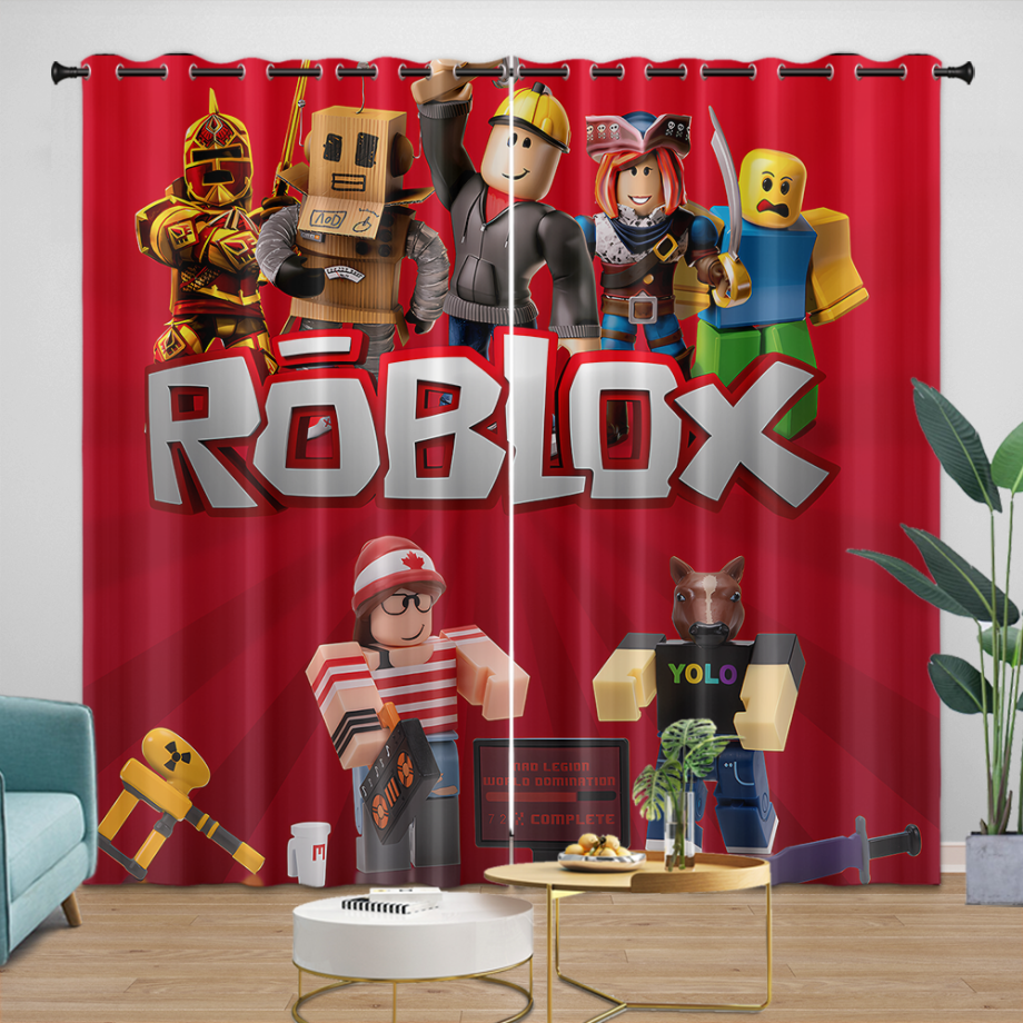 Game Pattern Roblox Curtains Blackout Window Drapes Room Decoration (ONLINE ORDER ONLY)