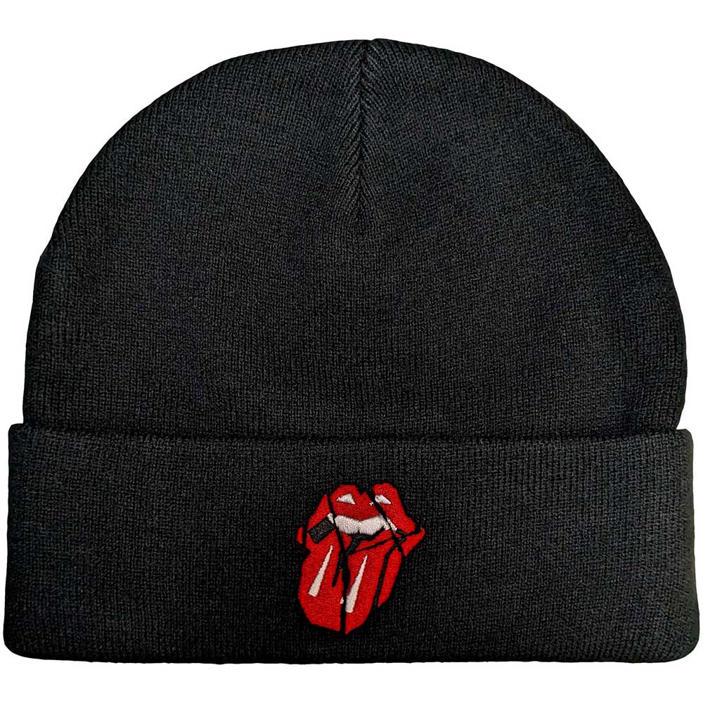 Rolling Stones Classic Rock Embroidered Black Beanie Hat (ONLINE ORDER ONLY)