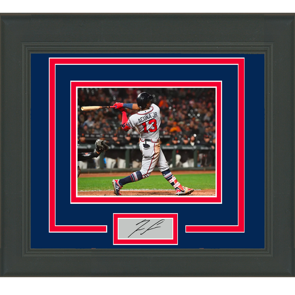 Framed Ronald Acuna Jr. Facsimile Laser Engraved Signature Auto Atlanta Braves 11x14 Baseball Photo (ONLINE ORDER ONLY)