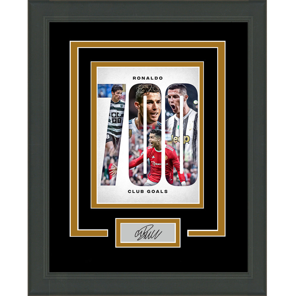 Framed Cristiano Ronaldo 700 Club Goals Facsimile Laser Engraved Signature Auto 11x14 Soccer Photo (ONLINE ORDER ONLY)