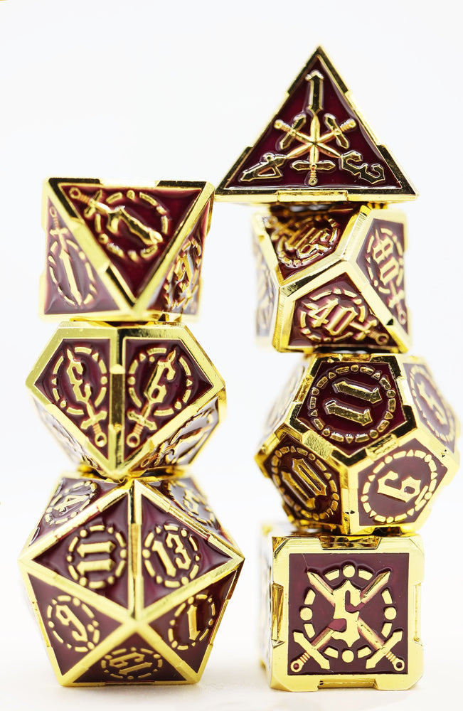 Crossed Swords: Royal Amethyst Sword - Metal RPG Dice Set (ONLINE ORDER ONLY)