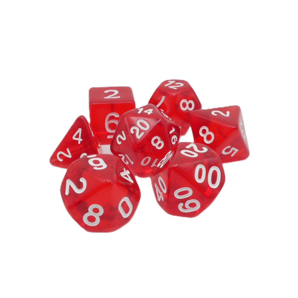 Ruby Ingots - 7 Piece DnD Dice Set | Acrylic RPG Gaming Dice (ONLINE ORDER ONLY)