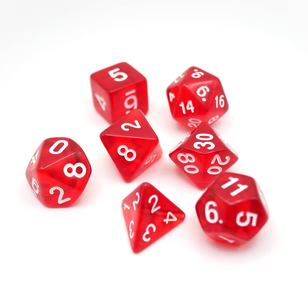 Ruby Ingots - 7 Piece DnD Dice Set | Acrylic RPG Gaming Dice (ONLINE ORDER ONLY)