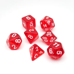 Ruby Ingots - 7 Piece DnD Dice Set | Acrylic RPG Gaming Dice (ONLINE ORDER ONLY)