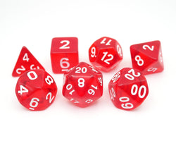 Ruby Ingots - 7 Piece DnD Dice Set | Acrylic RPG Gaming Dice (ONLINE ORDER ONLY)