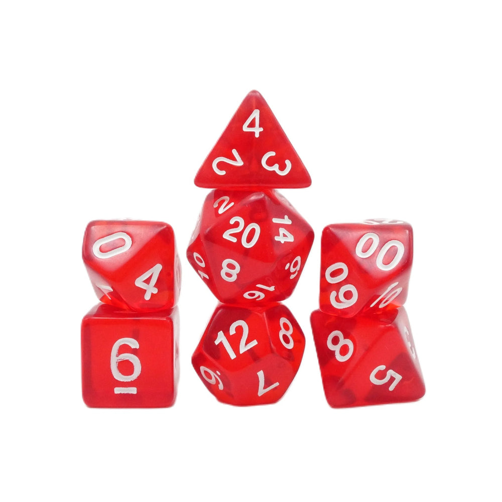 Ruby Ingots - 7 Piece DnD Dice Set | Acrylic RPG Gaming Dice (ONLINE ORDER ONLY)