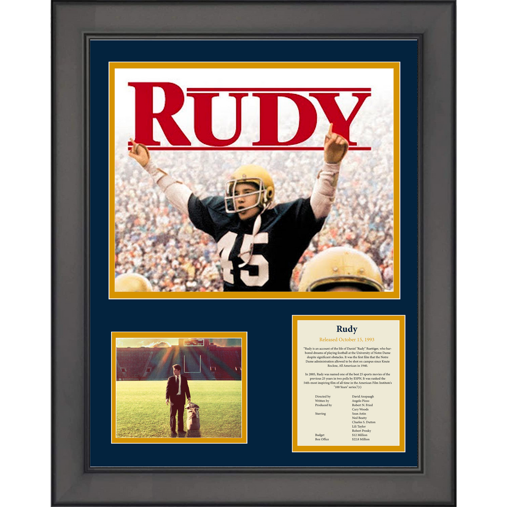 Framed Rudy Ruettiger Notre Dame Football Movie 11"x14"Three Photo Collage (ONLINE ORDER ONLY)