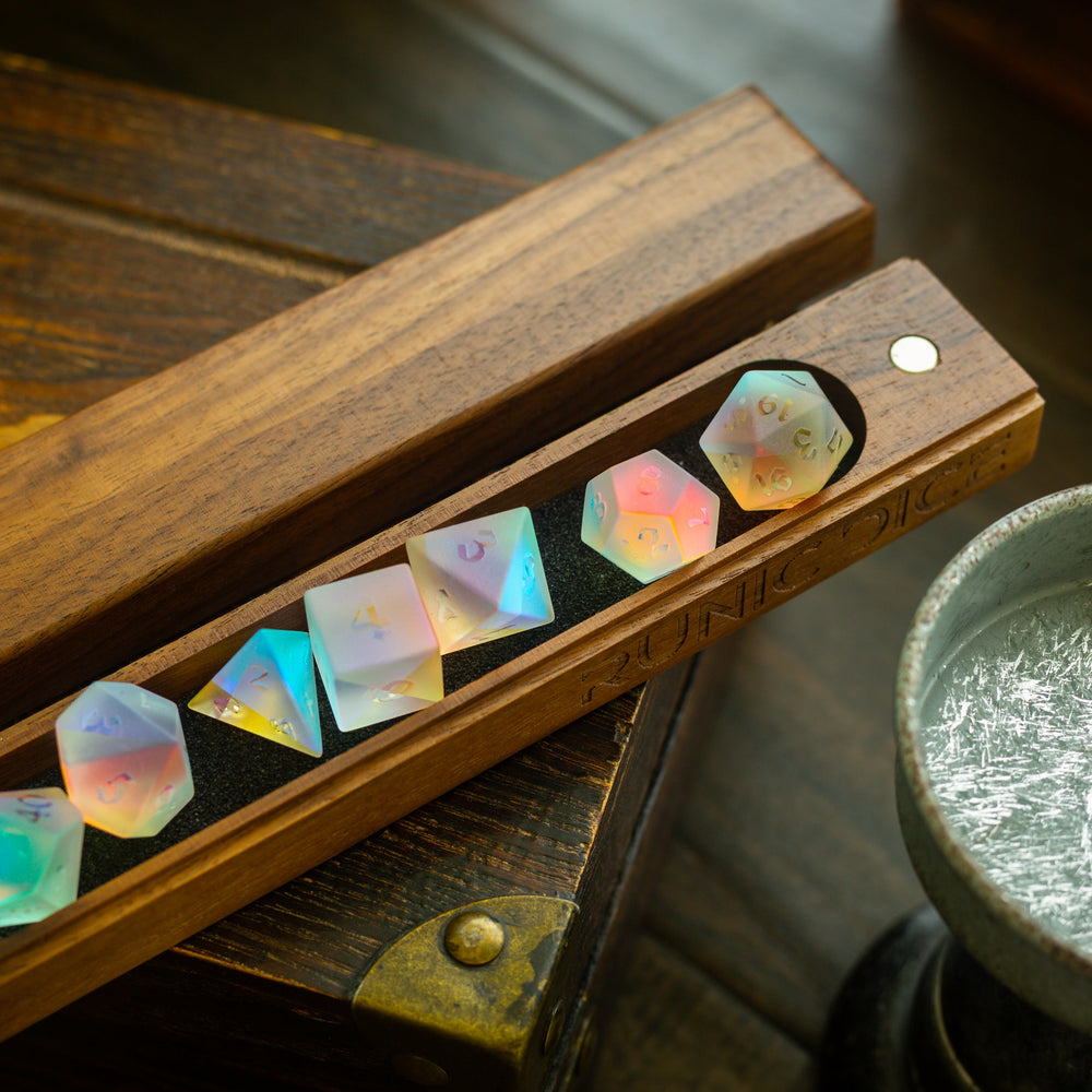 Black Walnut Wood Magnetic Dice Storage Box (ONLINE ORDER ONLY)