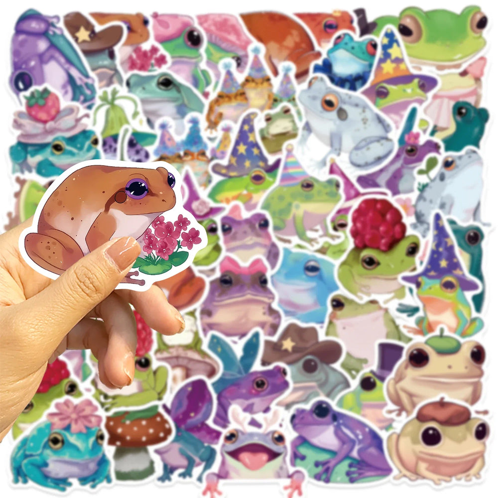 50PCS Cute Silly Frog Stickers Skateboard Waterproof Scrapbook Decal Cartoon Laptop Cartoon Notebook Luggage Graffiti Sticker ﻿ (ONLINE ORDER ONLY)