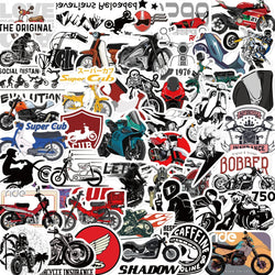 50PCS Motorcycle Sticker Retro Decorative For Guitar Skateboard Computer Harley Motorbike Personalized Graffiti Stickers Pack (ONLINE ORDER ONLY)