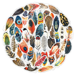 Colorful Feather Stickers PVC Waterproof Skateboard Notebook Graffiti Toy (ONLINE ORDER ONLY)