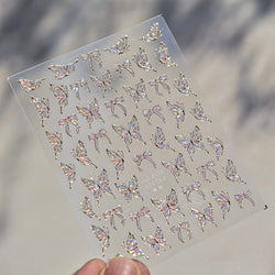 Cute Jelly Bowknot Butterfly Chic Animals Ribbon Tie Shine 3D Fantasy Nail Art Decorations Stickers DIY Dreamy Manicure Decals (Online Order Only)