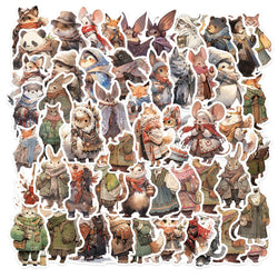 Cute Winter Animal Cartoon Stickers - 10/50pcs for Scrapbooking, Guitar, Snowboard, Luggage (ONLINE ORDER ONLY)