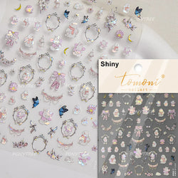 Graffiti Rabbit Dog Bunny Milk Strawberry Jewel Candy Knife Envelope Soft Relief Adhesive Nail Art Stickers Cute Manicure Decals (Online Order Only)