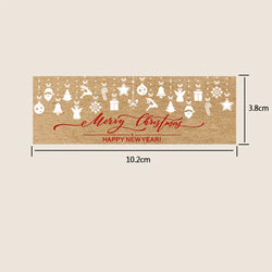 150pcs/roll Merry Christmas Stickers Kraft Paper Christmas Gift Packaging Labels For Envelopes Cards Gift Baking Decoration (ONLINE ORDER ONLY)