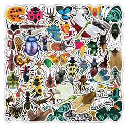 60Pcs Cartoon Cute Insect Doodle Stickers Small Animal DIY Toys Car Skateboard Laptop Graffiti Decals Sticker for Kid (ONLINE ORDER ONLY)