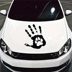 A Fun Handprint and Dog Paw Print Decal! Car Personality Funny Car Stickers, Trunk Cover Car Stickers, (ONLINE ORDER ONLY)