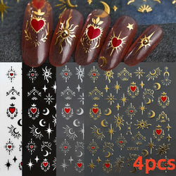 5/8Pcs 3D Hawaiian Flowers Nail Art Stickers Summer Decors with Tropical Leaves Slider Vibrant Pink & White Flowers for Parties* (ONLINE ORDER ONLY)