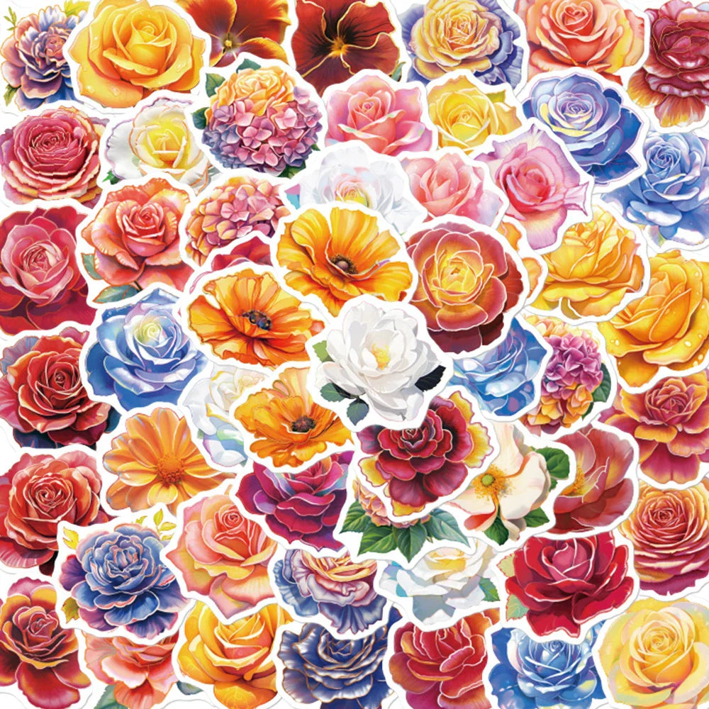 Cartoon Flower Aesthetic Stickers for Scrapbooking and Planners (ONLINE ORDER ONLY)